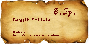 Begyik Szilvia névjegykártya