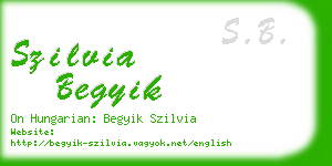 szilvia begyik business card